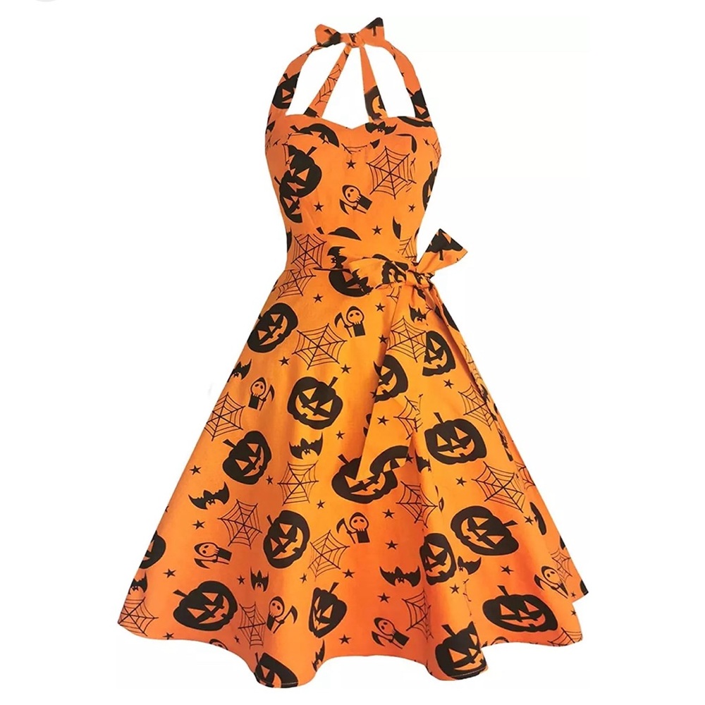 Brand New Topdress 1950s Classic Audrey Hepburn Style Dress- Halloween Themed